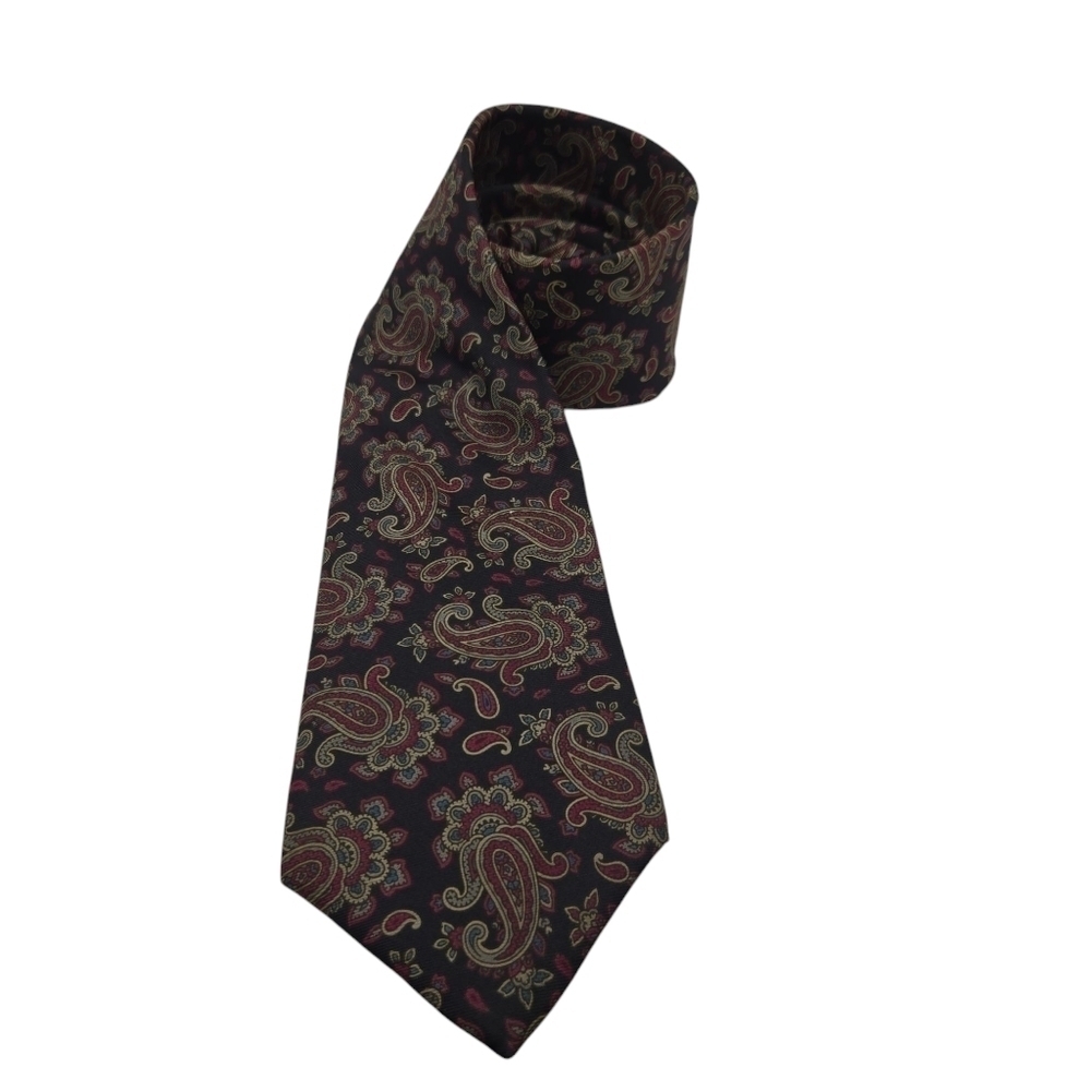 Don Loper Mens Vintage Paisley Print Italian Silk Neck Tie